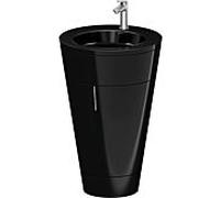 Duravit Starck 1 ,c-bonded set S19515O70400000 poignée en acier inoxydable, Céramique noir mat, sur pied, noir brillant, 864 x 560 x 605 mm