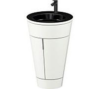 Duravit Starck 1 ,c-bonded set S19515OBD360000 poignée noir diamant, Céramique noir mat, sur pied, blanc satiné mat, 864 x 560 x 605 mm