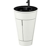 Duravit Starck 1, set c-bonded S19515OBD390010 poignée noir diamant, céramique noir mat, éclairage intérieur, sur pied, blanc nordique satiné mat, 864 x 560 x 605 mm