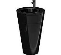 Duravit Starck 1, set C-bonded S19515OBD400000 poignée noir diamant, céramique noir mat, sur pied, noir brillant, 864 x 560 x 605 mm