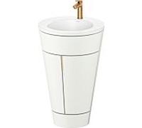 Duravit Starck 1 set de lavabo S19512O04360000 poignée bronze, céramique blanc satiné mat, sur pied, 864x560x605 mm