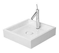 Duravit Vasque à poser match0 Starck1 47×47 cm – sans trou, trop-plein – Blanc WonderGliss