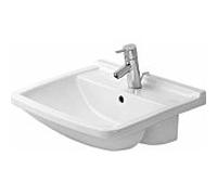 DURAVIT Starck 3 - Lavabo semi-encastrée 550x460mm avec 1 trou de robinetterie avec trop-plein blanc avec WonderGliss