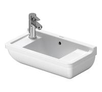 Duravit Starck 3 Lave mains 50x26cm avec trou pour robinetterie perçable droite et gauche Blanc 0751500000