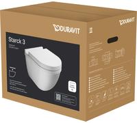 Duravit Starck 3 Pack WC suspendu 45270900A1 WC sans bride avec abattant, Blanc