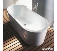 Baignoire en pose libre Starck Oval de Duravit, 2 pentes de dos, revêtement acrylique, 1800x800mm, blanc, 700010000000000