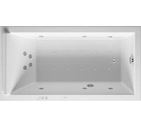 Baignoire balnéo rectangulaire Duravit Starck 1700x900mm à encastrer ou pour habillage de baignoire, un dossier incliné, bâti-support, garniture découlement et de trop-plein, Combisystem P