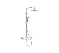 Duravit Colonne de douche Shelf 1050 TH4382008005 – Mitigeur thermostatique, MinusFlow, Chrome/Blanc