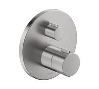 Duravit Thermostatarmaturen Ensemble de finition - robinet de baignoire/douche encastré - thermostatique - 1 sortie - Ø17cm - acier inoxydable brossé th4200016070