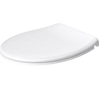 Duravit Universal Abattant WC de forme ovale avec frein de chute, Cuvette toilette fabriquée en UE avec Quick Release pour un montage et nettoyage facile,Balai WC blanc