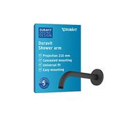 Duravit bras de douche UV0670027046 210 mm, noir mat, courbé, montage mural