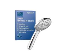 Duravit Universal douchette, pomme de douche avec 3 types de jets (Rain, Intense Rain, Soft Rain), Tête de douche ronde (Ø 110 mm), avec fonction MinusFlow permettant d'économiser l'eau, chromé