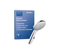 Duravit Universal douchette, pommeau de douche, pomme de douche avec jet Rain, Tête de douche rond (Ø 110 mm), avec fonction MinusFlow permettant d'économiser l'eau, facile à nettoyer, chromé