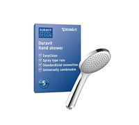 Duravit Universal pommeau de douche, pomme de douche avec jet Rain, Tête de douche rond (Ø 110 mm), facile à nettoyer, chromé