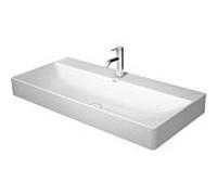 Duravit vasque à poser DuraSquare 23531000401 100x47cm, sans trop-plein, avec plage de robinetterie, 2 trous pour robinetterie, blanc WonderGliss