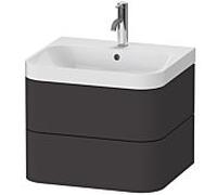 Duravit Meuble avec vasque Happy D.2 HP4345O8080 57,5 x 49 cm 2 tiroirs Graphite super mat