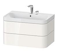 Duravit vasque à poser Happy D.2 Plus HP4347E2222 77,5 x 49 cm, 2 trous pour robinetterie, blanc brillant, 2 tiroirs