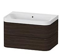 Duravit Meuble-vasque Happy D.2 Plus HP4347N6969 77,5x49 cm, 2 tiroirs, noyer brossé