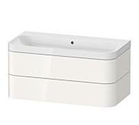 Duravit Lavabo avec meuble Happy D.2 HP4348N2222 97,5×49 cm blanc brillant, 2 tiroirs, sans trou