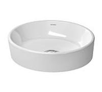 Duravit vasque à poser match0 Starck 2 43,5x39,5cm, au sol, sans trou pour robinetterie, trop-plein, rangée de trous pour robinetterie, blanc WonderGliss