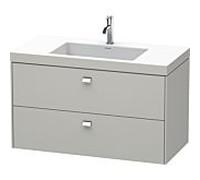 Duravit vasque Brioso c-bonded avec soubassement BR4607O1007, 100x48cm, gris béton / chrome, 2000 .