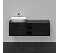Duravit -vasque match0 D-Neo DE4950L1616 140 x 55 cm, chêne noir, 2000 , plaque console match1, vasque à gauche