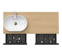 Duravit -vasque match0 D-Neo DE4950L3030 140 x 55 cm, chêne naturel, 2000 , plaque console match1, vasque à gauche