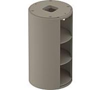 Duravit -vasque White Tulip WT423909292 35 x 41 cm, gris pierre, satiné soie, debout, 2 étagères en bois
