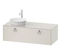 Duravit -vasque White Tulip WT4982L3939 130 x 55 cm, Nordic white 2000 , suspendu, coulissant match1 avec poignée, vasque à gauche