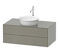 Duravit -vasque White Tulip WT498609292 100 x 55 cm, gris pierre satiné satiné, 2000 , 2 tiroirs, plaque console match1