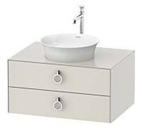 Duravit -vasque White Tulip WT499003939 80 x 55 cm, Nordic white satiné, suspendu, 2 tiroirs avec poignée, plaque console 2000