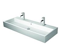 Duravit Vero Air lavabo 23501200261 blanc miroitement, 120x47cm, 2 trous de robinet, rectifié