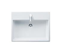 Duravit Vero Air meuble lavabo 60x47cm, avec trop-plein, avec table de robinetterie, 1 trou de robinet, 2350600000, Couleur: Blanc
