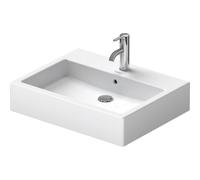 Duravit Vero lavabo à poser bord inférieur meulé avec fixation 60x47cm avec trou de robinet et trop-plein avec WonderGliss blanc 04526000001