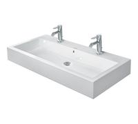 Duravit Vero lavabo rectifié avec 2 trous de robinet avec trop-plein 100x47cm in ixation blanc 0454100026