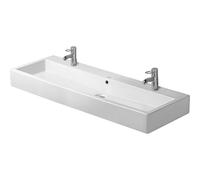Duravit Vero lavabo sous-face polie 120x47cm avec 2 trous de robinet avec trop-plein avec Wondergliss blanc 04541200261