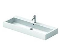 Duravit Vero vasque 0454120800 120x47cm, avec trou pour robinet, avec trop-plein, avec plage de robinetterie, noir