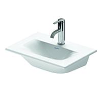 Duravit Lave-mains pour meubles Viu 073345, 450 mm, sans trop-plein, avec table Ã trous de coulÃ©e, sans trou de coulÃ©e, Coloris: Blanc avec Wondergliss - 07334500701