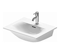Duravit Viu lave-mains 23445300001 53x43cm, 1 trou de bite, blanc WonderGliss, avec trop-plein, avec banc de trous