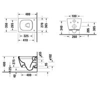 Duravit Viu WC suspendu Compact, Rimless, DuraFix, avec WonderGliss, blanc alpin 25730900001