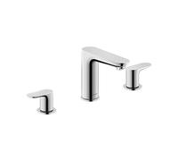 Wave Duravit, robinetterie de lavabo Ã 3 trous, saillie 129 mm, avec garniture dÃ©coulement, WA10600050, Coloris: Chrome brillant - WA1060005010