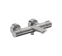 Duravit Wave mitigeur de bain WA5220000070 en saillie, robinet d'arrêt et inverseur, acier inoxydable brossé