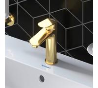 Duravit Wave Mitigeur monocommandÃ© pour lavabo, saillie 122 mm, sans garniture dÃ©coulement, WA10200020, Coloris: Or poli - WA1020002034