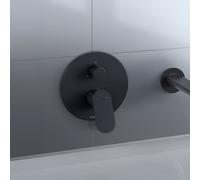 Duravit Wave set prêt à monter WA4210012046 mitigeur de douche à encastrer, inverseur, noir mat