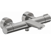 Duravit Wave mitigeur de bain WA5220000070 en saillie, robinet d'arrêt et inverseur, acier inoxydable brossé