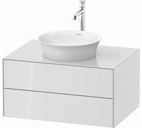 Duravit Meuble sous-vasque Tulip blanc WT498508585 80 x 55 cm, Weiß Hochglanz , suspendu, 2 tiroirs, plaque console 2000