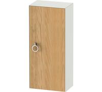 Duravit White Tulip armoire mi-hauteur, largeur 400 x profondeur 240mm, 1 arrêt de porte à droite avec poignée, WT1323RH536, Couleur: Corps : blanc satiné, façade : chêne naturel massif