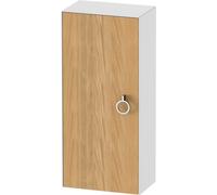 Duravit White Tulip armoire mi-hauteur, largeur 400 x profondeur 240mm, 1 arrêt de porte à gauche avec poignée, WT1323LH585, Couleur: Corps : blanc brillant, façade : chêne nature massif