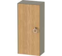 Duravit White Tulip armoire mi-hauteur, largeur 400 x profondeur 240mm, 1 arrêt de porte à gauche avec poignée, WT1323LH5H2, Couleur: Corps : gris pierre brillant, façade : chêne naturel massif