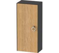 Duravit White Tulip armoire mi-hauteur, largeur 400 x profondeur 240mm, 1 arrêt de porte à gauche avec poignée, WT1323LH558, Couleur: Corps : graphite satiné, façade : chêne naturel massif
